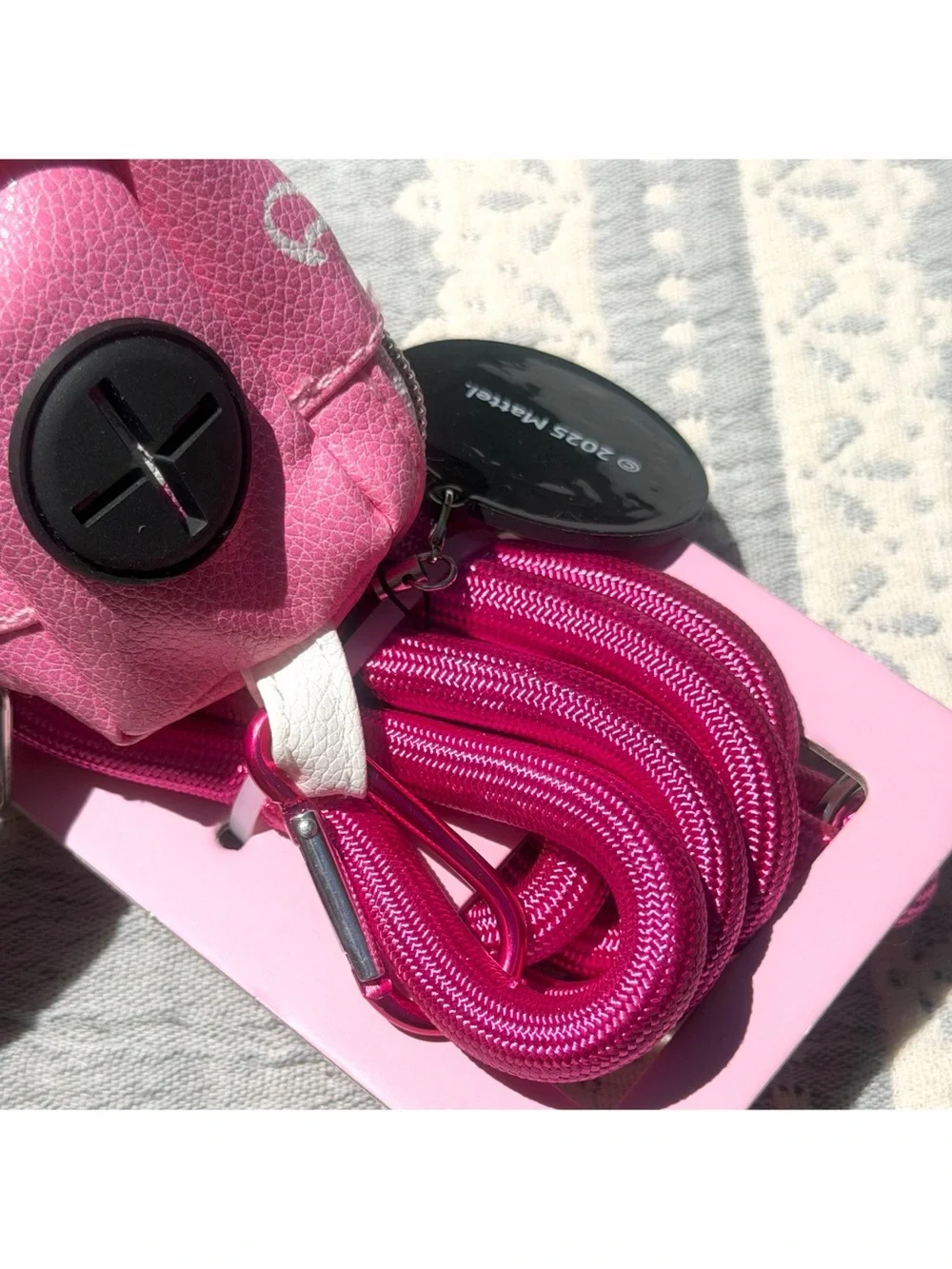 Buckle-Down Barbie Rope Leash + Waste Dispenser Pouch Charm Hot Pink 4-ft NWT